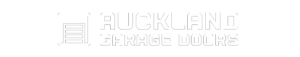 Garage Doors Auckland logo featuring the text 'Auckland Garage Doors' and an icon of a roller garage door in white.
